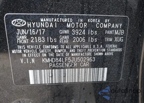 2018 Hyundai Elantra Value Edition from USA, damaged, VIN KMHD84LF5JU502963